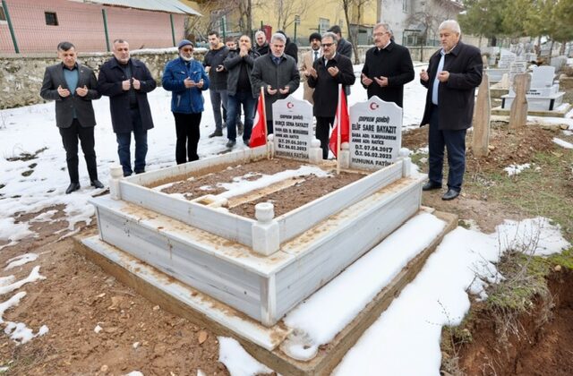 BAŞKAN AYDIN DEPREM ŞEHİTLERİNİ ZİYARET ETTİ