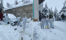 Çağlayancerit Devlet Hastanesi Personeli Kar Kış Dinlemiyor