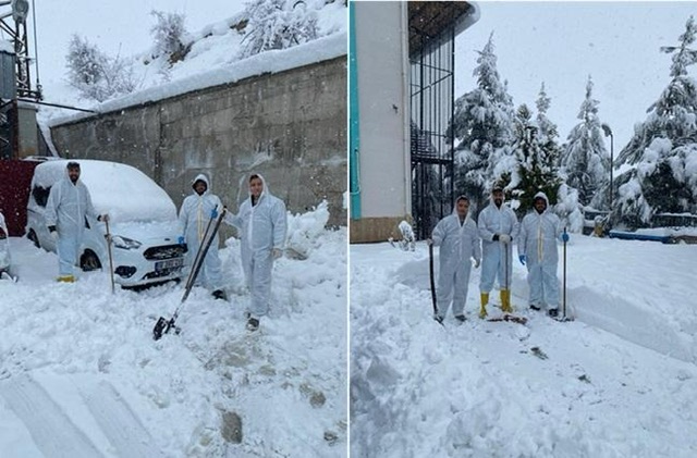 Çağlayancerit Devlet Hastanesi Personeli Kar Kış Dinlemiyor