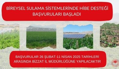 KIRSAL KALKINMA DESTEKLERİ KAPSAMINDA BİREYSEL SULAMA SİSTEMLERİ HİBE DESTEĞİ BAŞVURULARI BAŞLADI